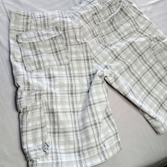Urban Pipeline Men's Gray Plaid Cargo Cotton Shorts Pockets Drawstring Sz: 40 - Picture 7 of 10